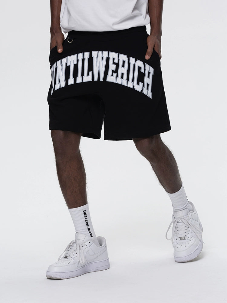 Graphic Letter Drawstring Sporty Short Pants WN17776