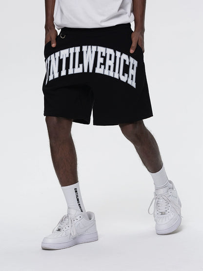 Graphic Letter Drawstring Sporty Short Pants WN17776