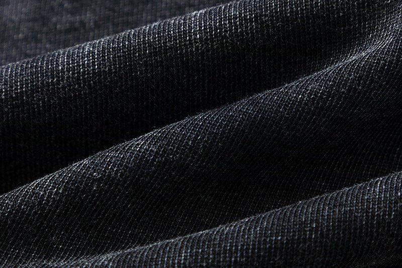 Heavyweight Washed Frayed Hem Patchwork Short Sleeve T-Shirt WN11362