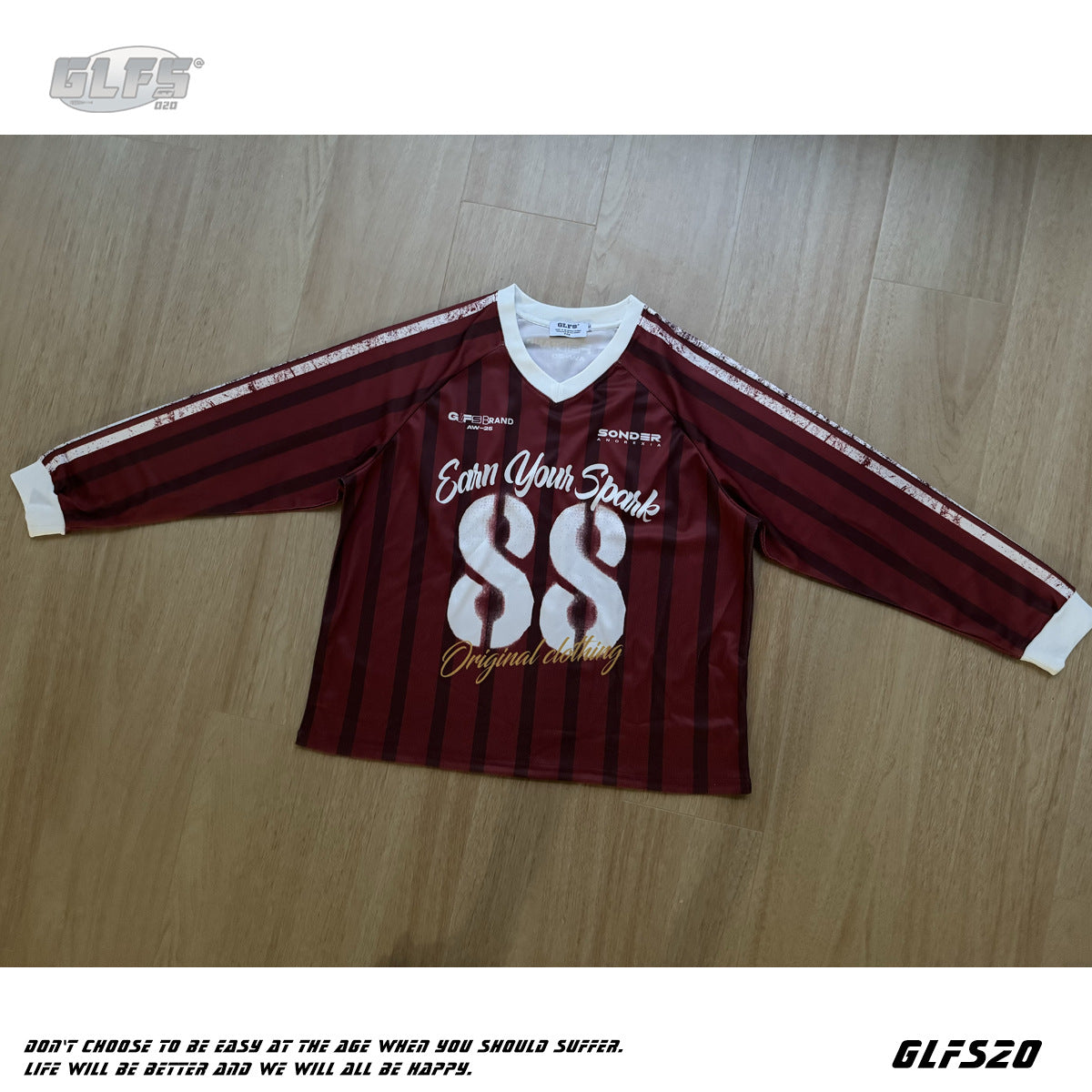 Striped V-Neck Long Sleeve T-Shirt WN26447