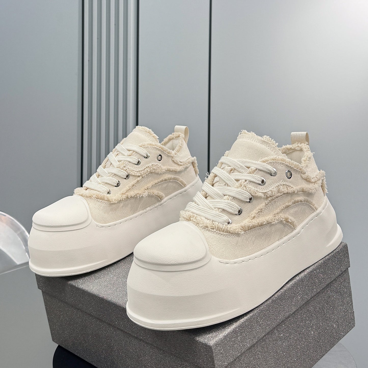 Fray Panel Chunky Sole Sneakers WN24573