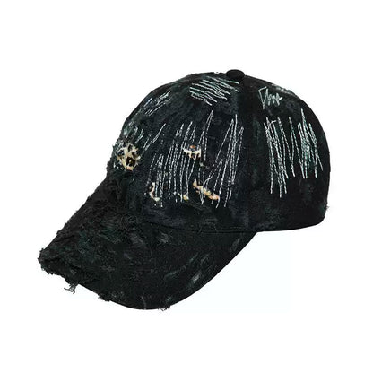 Leopard Damage Washed Curved-Brim Cap WN21114