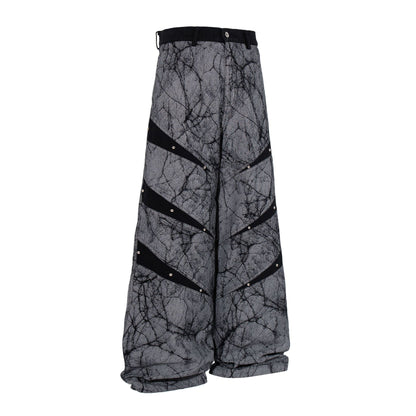 Deconstructed Irregular Wide Leg Denim Jeans WN23051