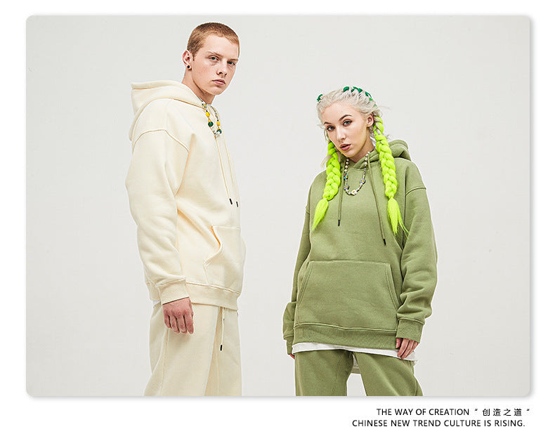 Fleece Lining Oversize Hoodie & Fleece Lining Sweatpants Setup WN9931-K