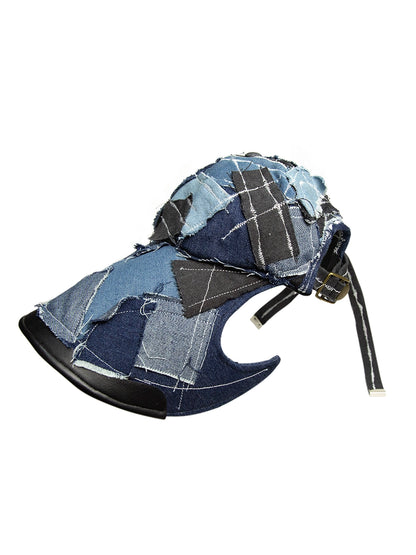 Denim Patchwork Curved-Brim Cap WN21125
