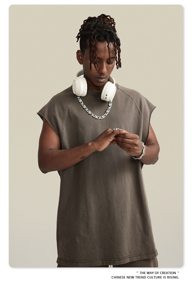 Washed Oversize Tank Top T-shirt WN6447