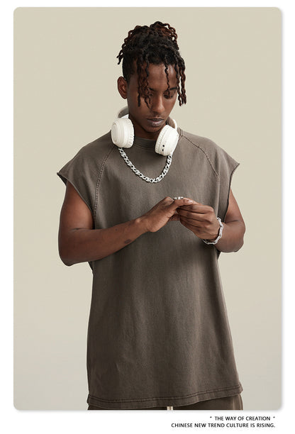 Washed Oversize Tank Top T-shirt WN6447
