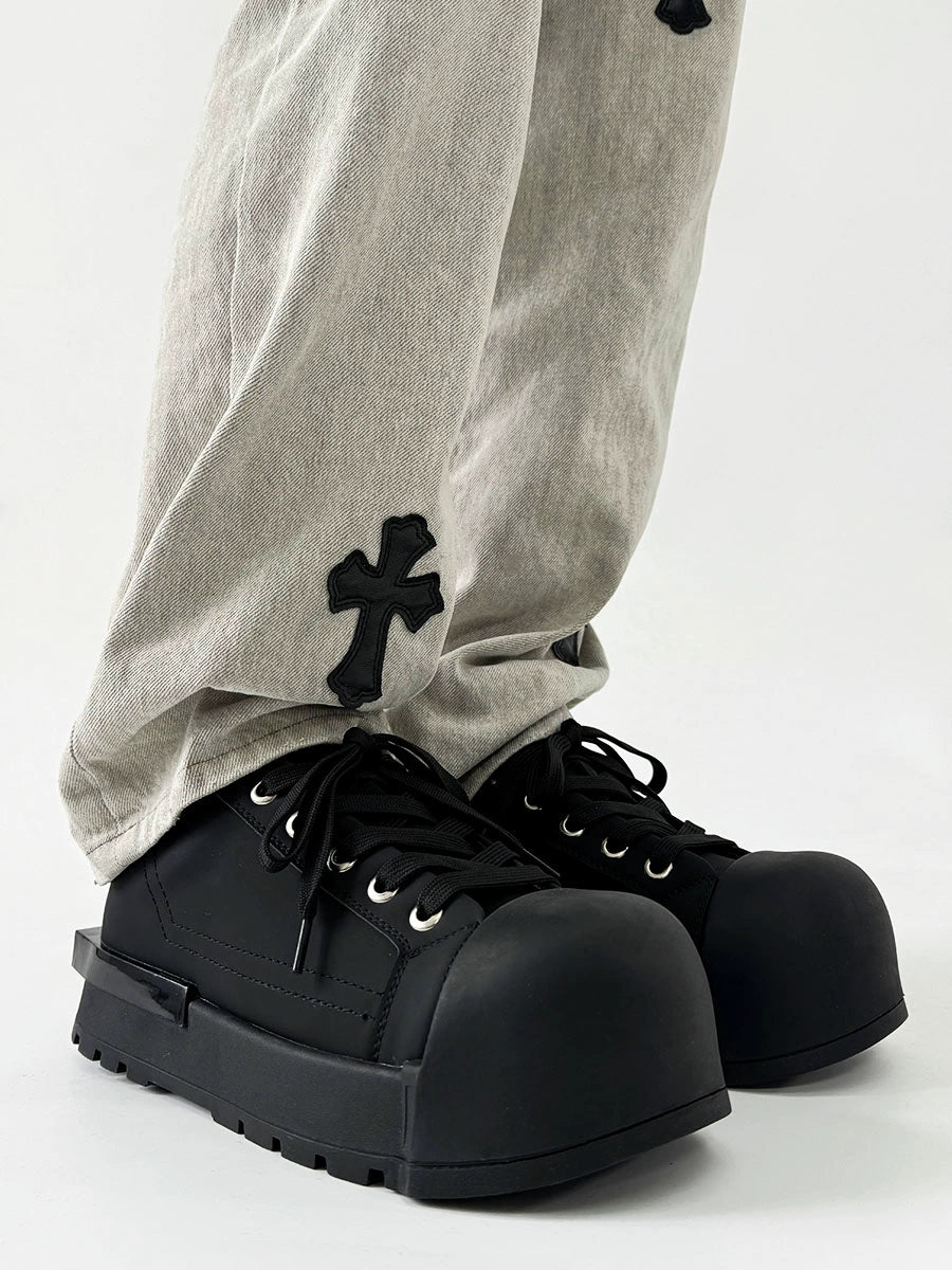 Chunky Plain Leahter Sneakers WN19117