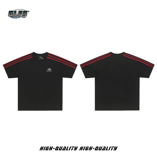 Sporty Tape Embroidery Short Sleeve T-Shirt WN26501