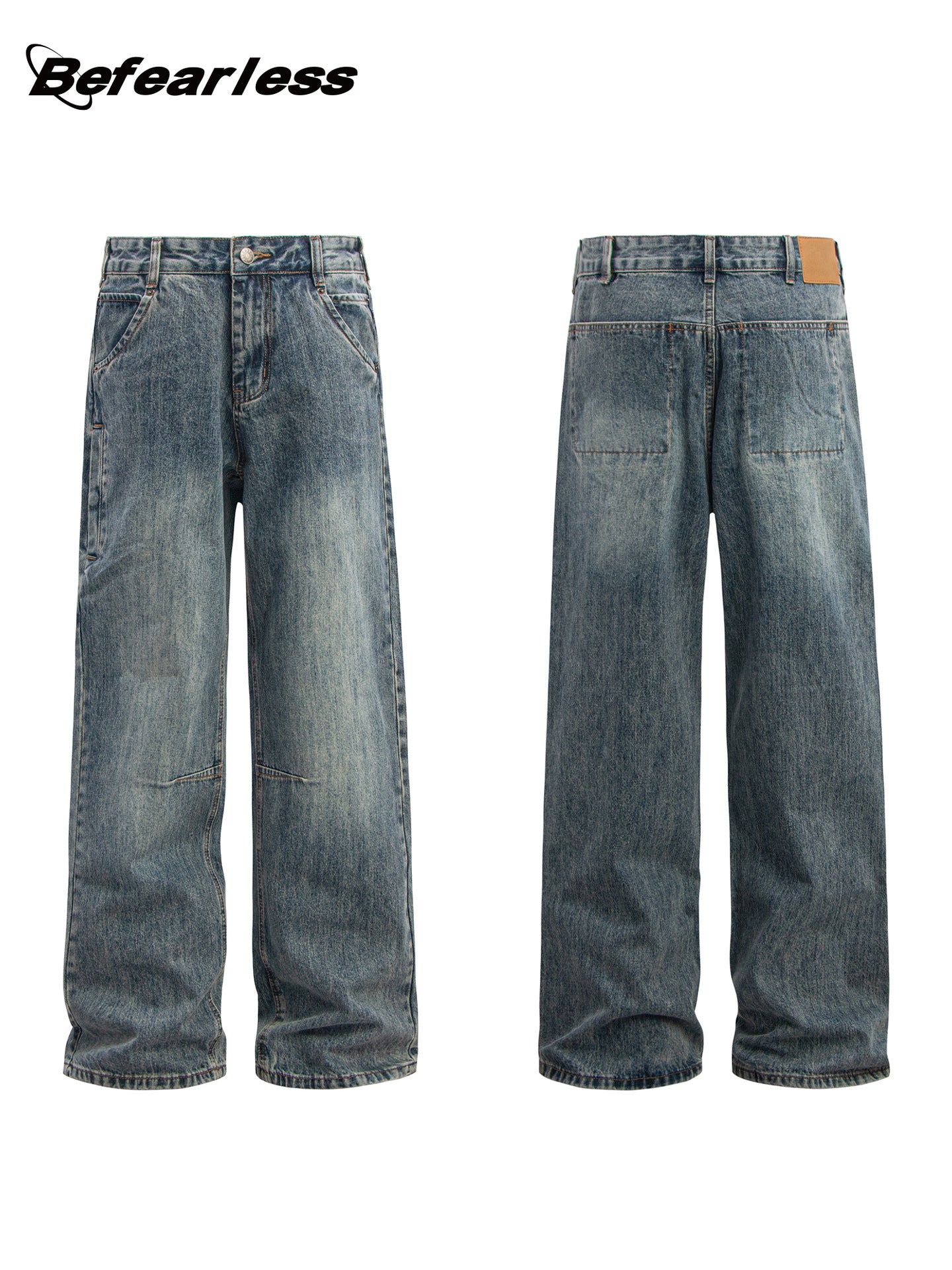 Washed Baggy Straight-Leg Jeans WN26397
