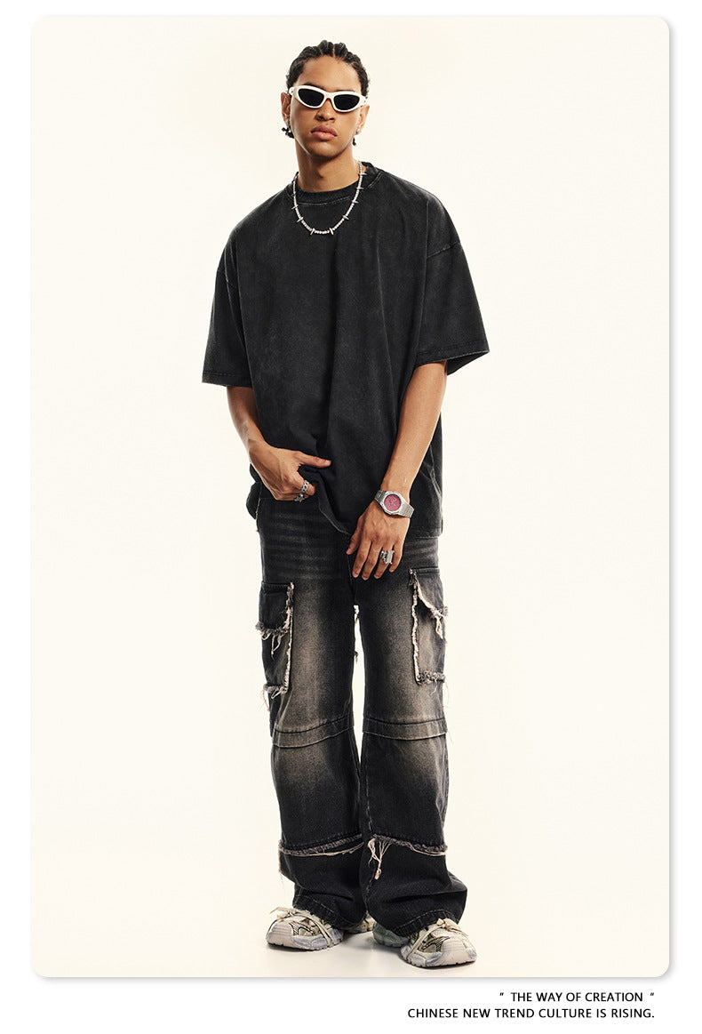 Washed Oversize Short-sleeve T-shirt WN6456