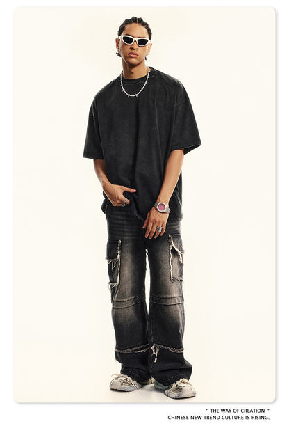 Washed Oversize Short-sleeve T-shirt WN6456