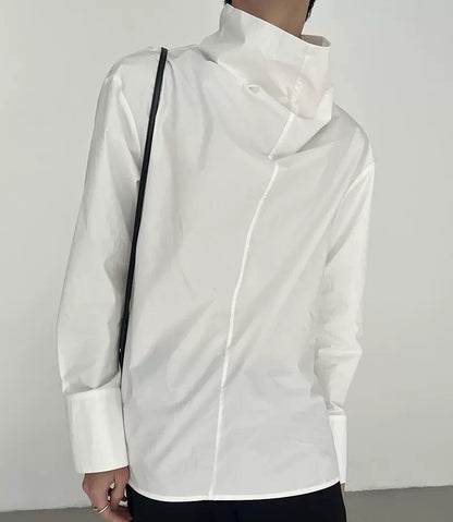 Structured Stand-Neck Pullover Shirt WN21627