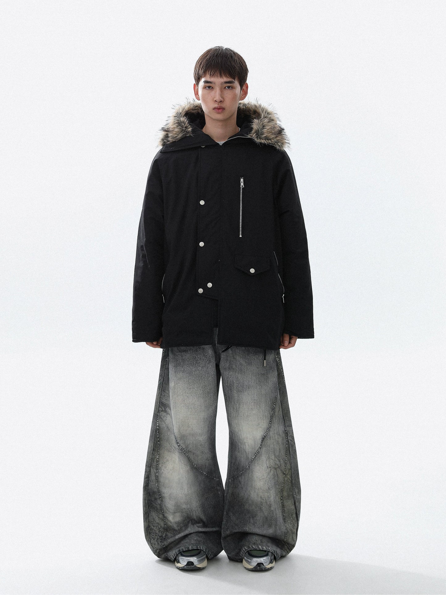 Fake Fur-Collar Hooded Jacket WN22119