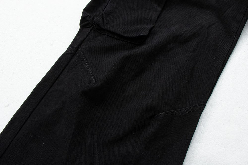 Letter Print Washed Wide Leg Cargo Denim Jeans WN27898