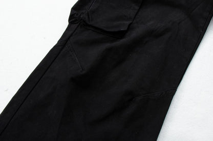 Letter Print Washed Wide Leg Cargo Denim Jeans WN27898