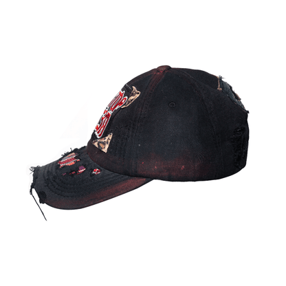 Patchwork Leopard Embroidery Damage Curved-Brim Cap WN21131