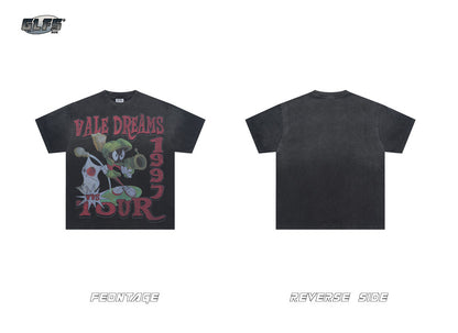 Graffiti Cartoon Letter Print Short Sleeve T-Shirt WN26452