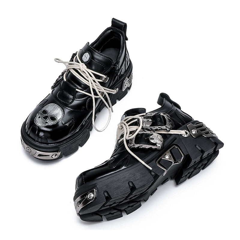 Metal Detail Chunky Sole Derby Leather Shoes WN19192