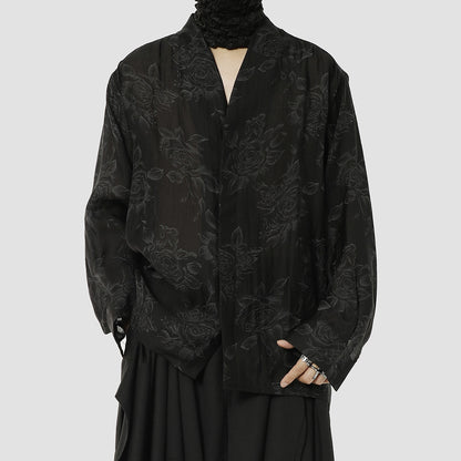 Floral Print Oversize Long Sleeve Shirt WN20495