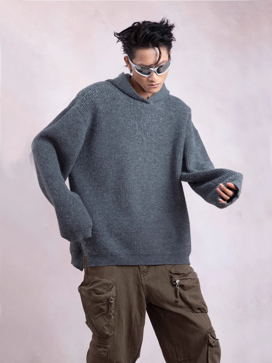 Oversize Knit Hoodie WN9317