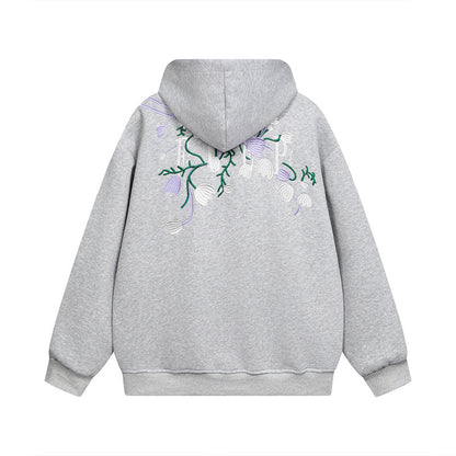 Floral Embroidery Oversize Pullover Hoodie WN11150