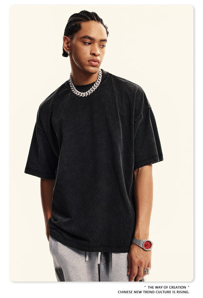 Washed Oversize Short-sleeve T-shirt WN6455