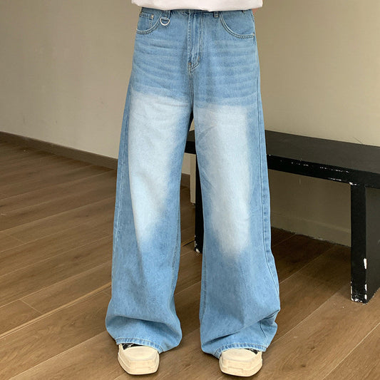 Gradient Washed Wide Leg Denim Jeans WN24985