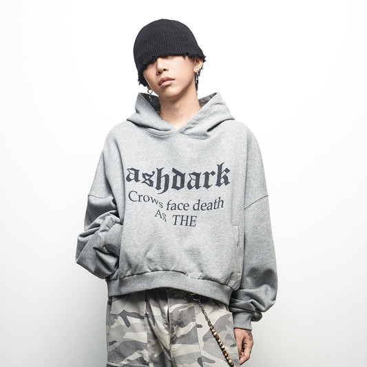 Letter Print Oversize Cropped Hoodie WN22965