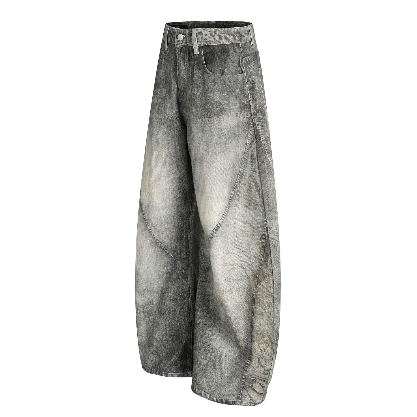 Wash Gradient Wide Leg Denim Jeans WN23582