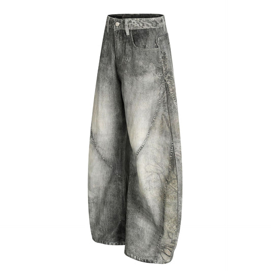 Wash Gradient Wide Leg Denim Jeans WN23582