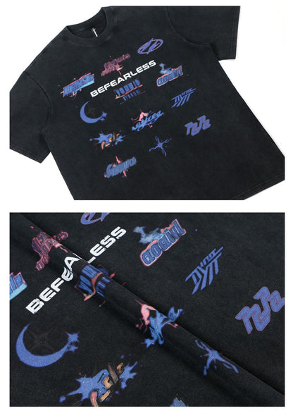 Washed Letter Graphic Short Sleeve T-Shirt WN26198
