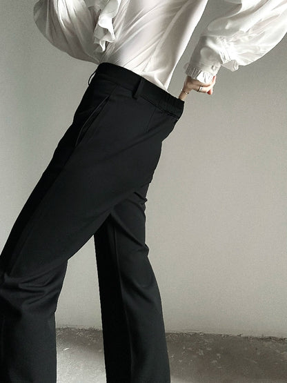 Elastic Waist Flare Trousers WN19614