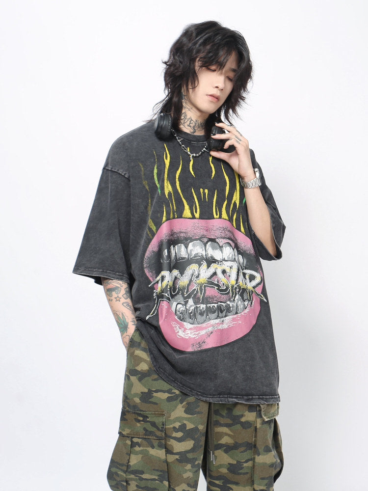 Graffiti Art Print Oversize Short Sleeve T-Shirt WN24482