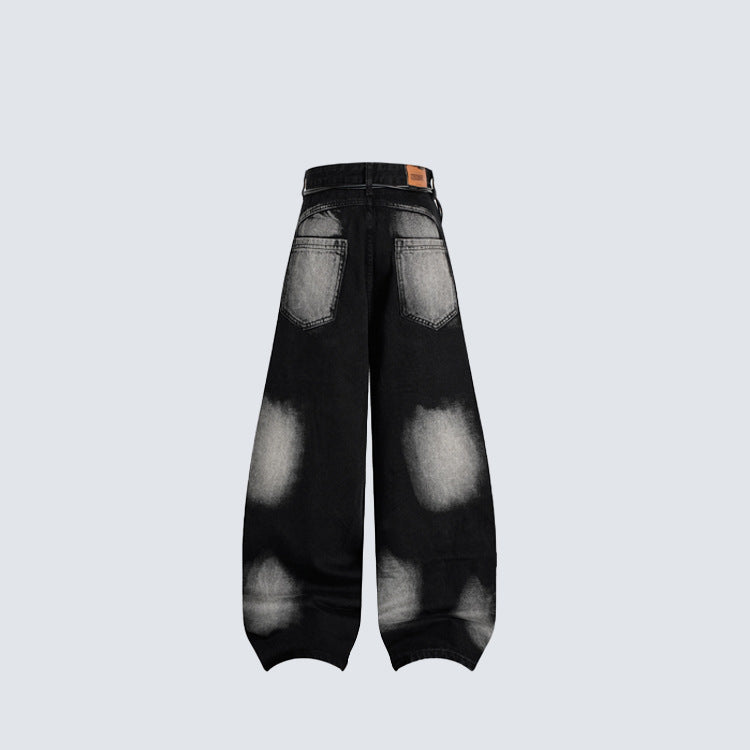 Spray Paint Gradient Wide Leg Denim Jeans WN28063