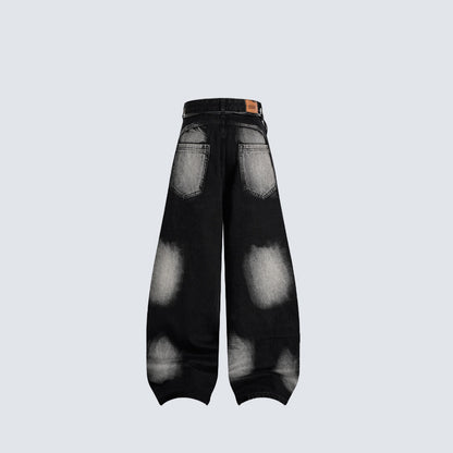 Spray Paint Gradient Wide Leg Denim Jeans WN28063