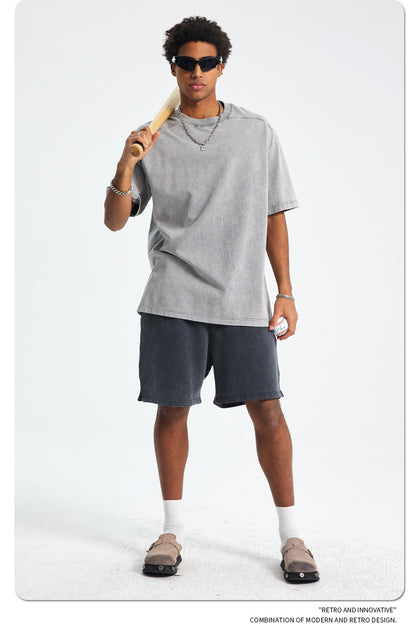 Washed Plain Oversize Short Sleeve T-Shirt WN16261