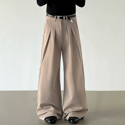Pleats Plain Wide Leg Trousers WN21197