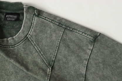 Washed Damage Pure Cotton Short Sleeve T-Shirt WN23055