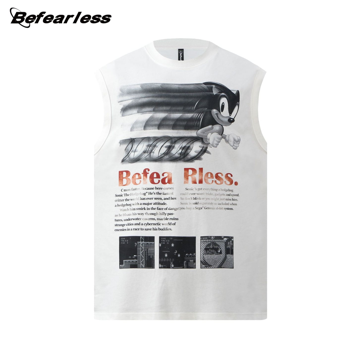 Character Letter Print Sleeveless T-Shirt WN26223