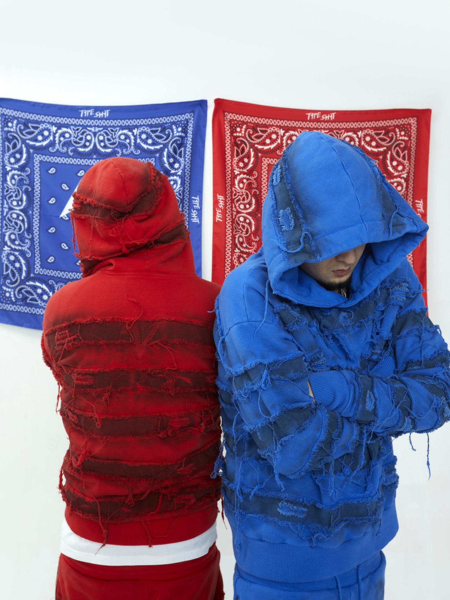 Mix Fringe Denim Hoodie WN20996