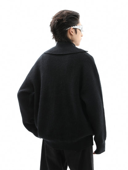 Oversize Big-Collar Knit Sweater WN10482