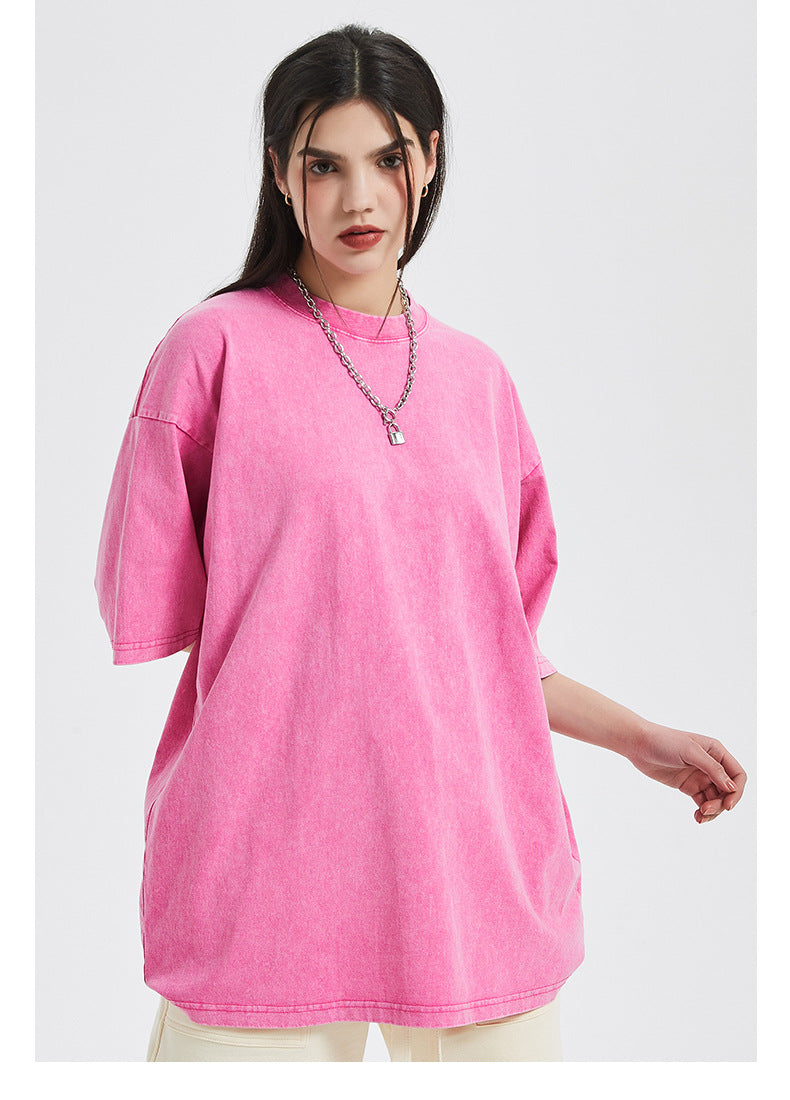 Vintage Dyed Oversize Short-sleeve T-shirt & Vintage Dyed Short Sweatpants Setup WN6631-K