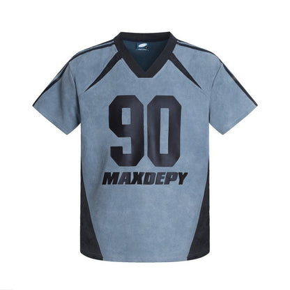 Number Graphic Short Sleeve T-Shirt & Stripe Wide Leg Pants Setup WN28062