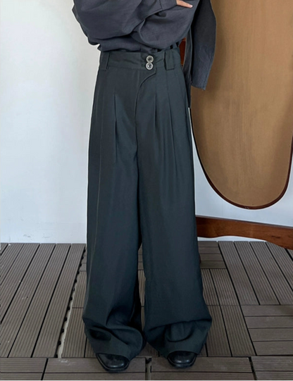 High Waist Wide Leg Straight Trousers WN20015