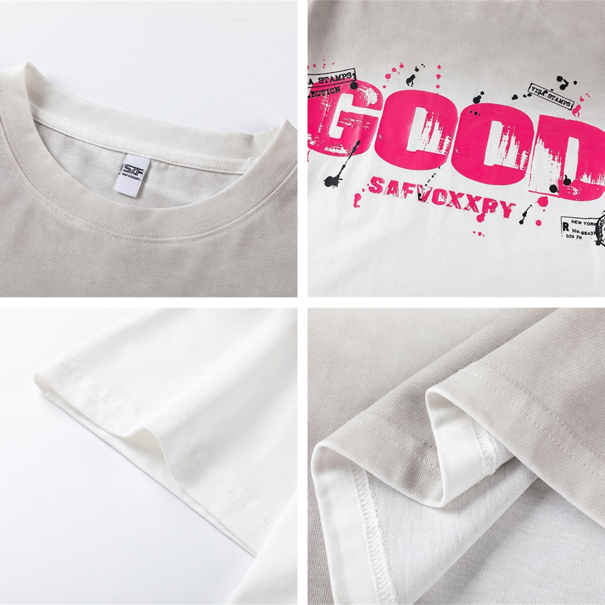 Gradient Paint Letter Short Sleeve T-Shirt WN26957