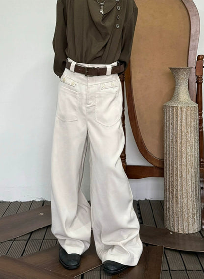 Minimalist Draping Straight Leg Trousers WN19979