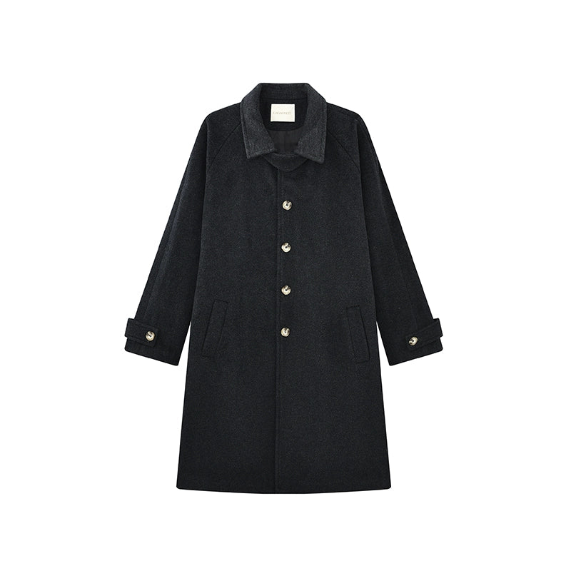 Textured Wool Buttoned Coat WN12098