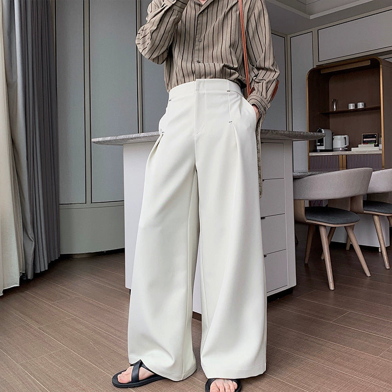 Fake Layered Tailored Jacket & Wide Leg Trousers Setup WN20399