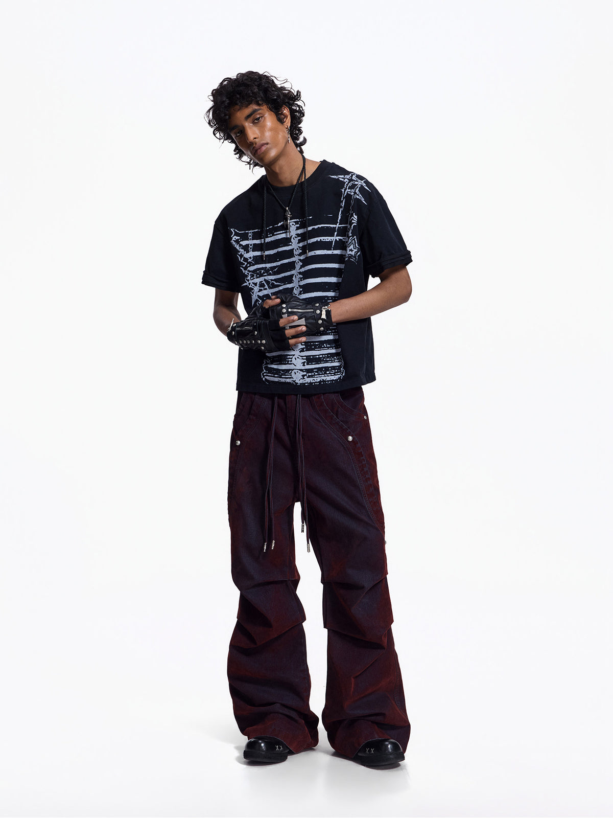 Washed Drawstring Wide Leg Pants WN27455